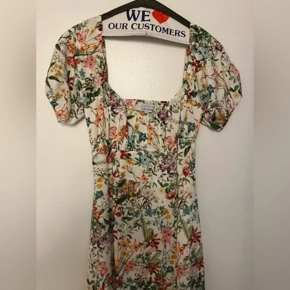 & Other Stories Los Angeles Atelier Long Floral Linen Dress - Size 4